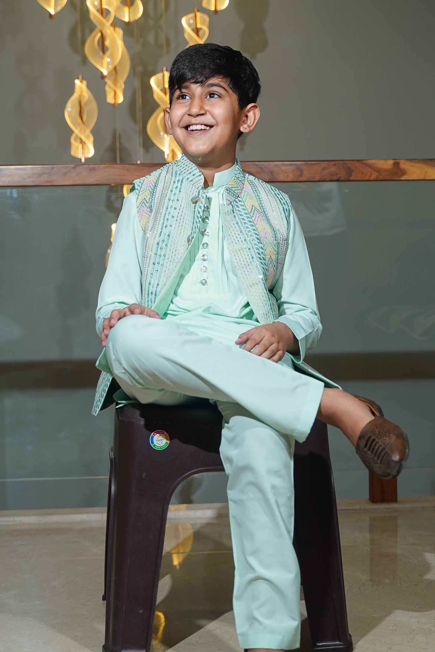 Pastel Green Nehru Set Jacket