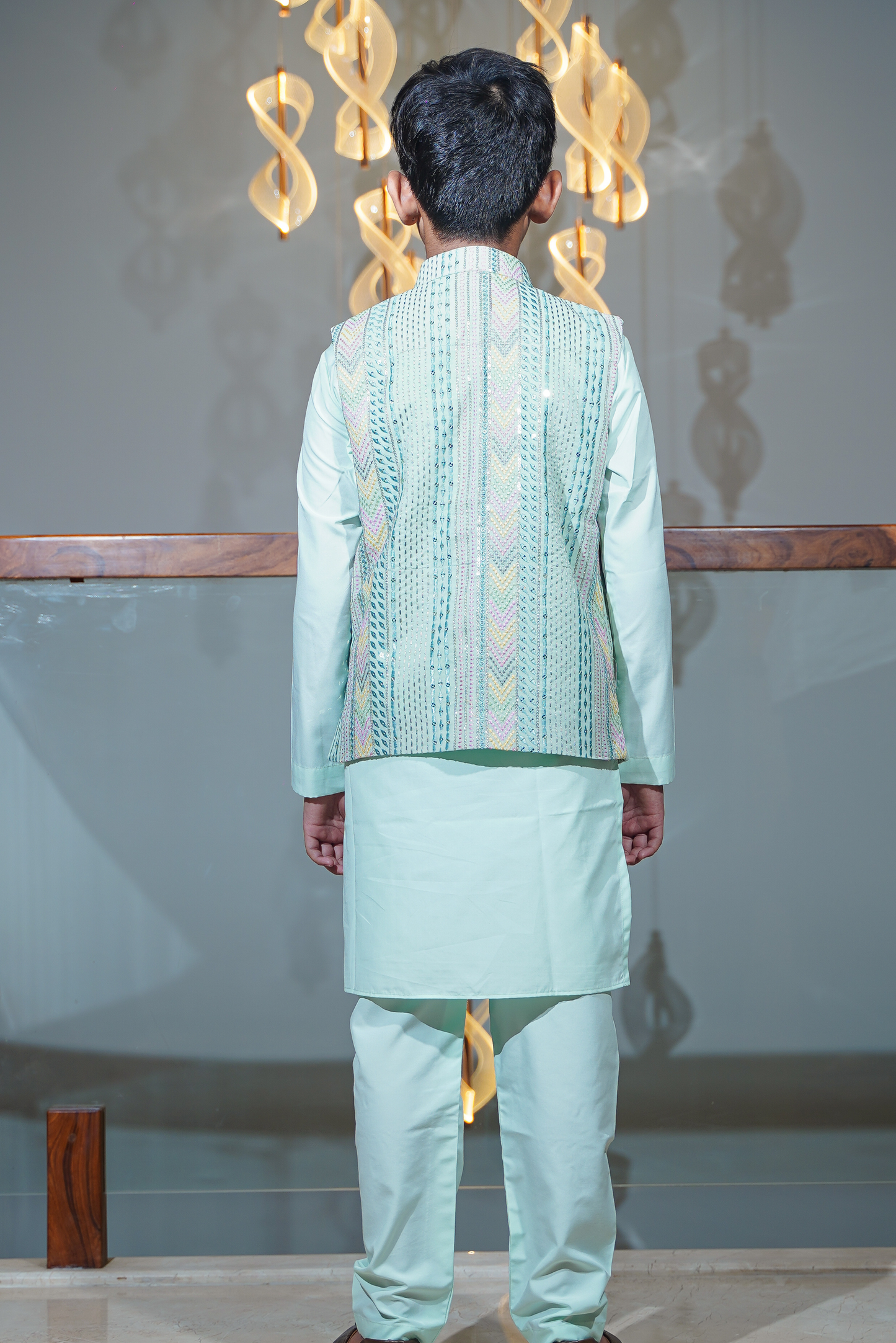 Pastel Green Nehru Set Jacket