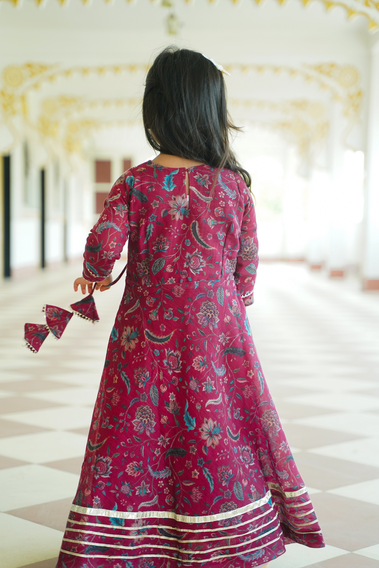 Floral linen Angrakha