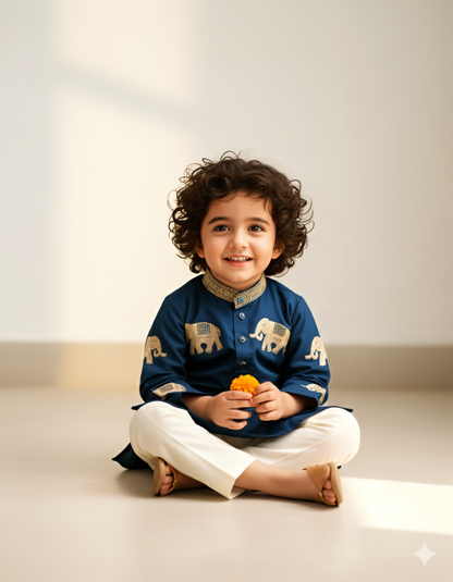 "Veer" - Heritage Blue Kurta Set