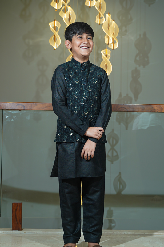 Black Nehru Jacket Set