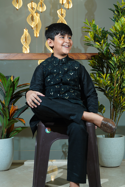 Black Nehru Jacket Set
