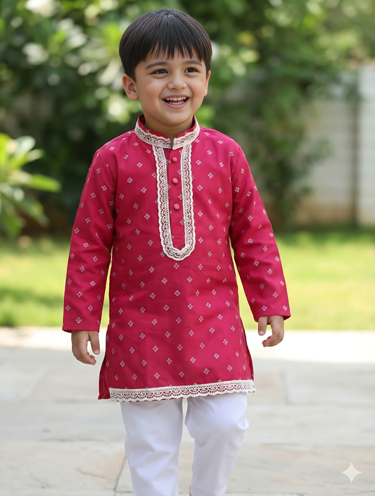 Gulabi Riwaz Kurta Set