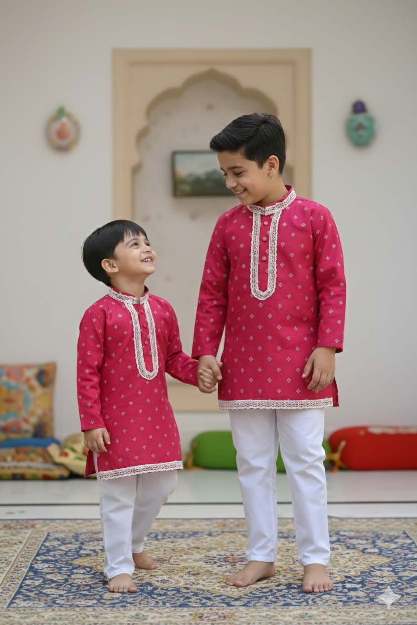Gulabi Riwaz Kurta Set